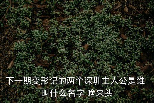 下一期變形記的兩個深圳主人公是誰 叫什么名字 啥來頭