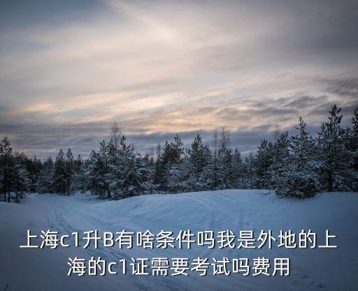 上海c1升B有啥條件嗎我是外地的上海的c1證需要考試嗎費用