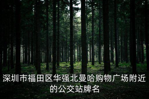 深圳市福田區華強北曼哈購物廣場附近的公交站牌名
