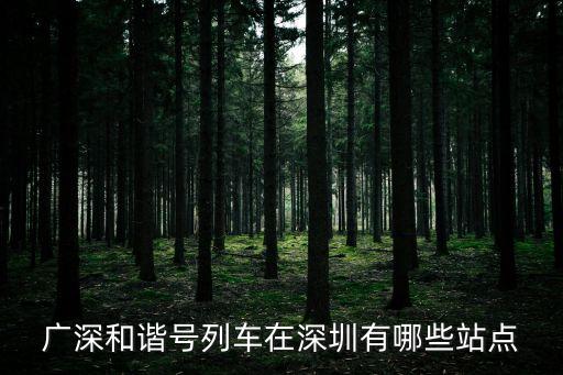 廣深和諧號列車在深圳有哪些站點