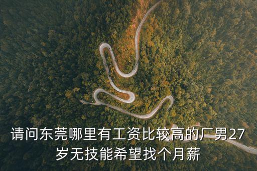 東莞有哪些廠是計件，請問東莞哪里有工資比較高的廠男27歲無技能希望找個月薪