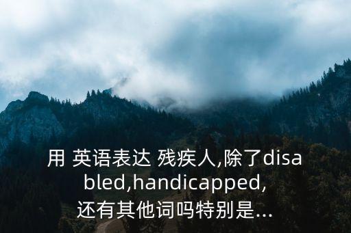 有殘疾的英語,殘疾的英語怎么說