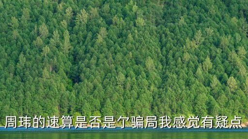 上海市技偵總隊周瑋，周瑋的速算是否是亇騙局我感覺有疑點