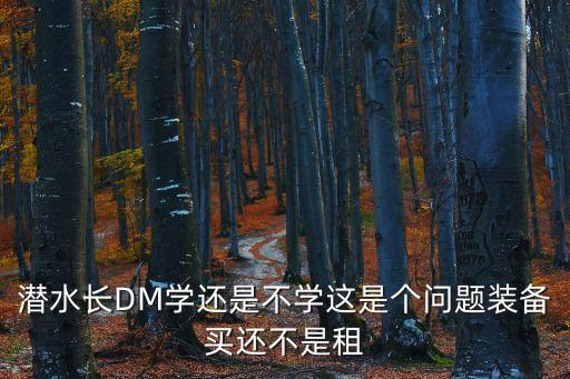 潛水長DM學還是不學這是個問題裝備買還不是租