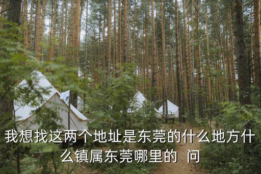 我想找這兩個地址是東莞的什么地方什么鎮(zhèn)屬東莞哪里的  問