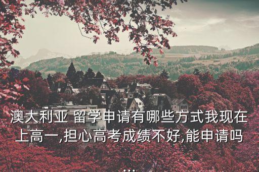 澳大利亞 留學申請有哪些方式我現在上高一,擔心高考成績不好,能申請嗎...