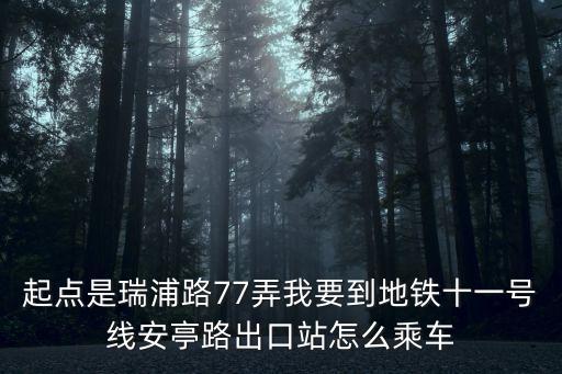 起點是瑞浦路77弄我要到地鐵十一號線安亭路出口站怎么乘車