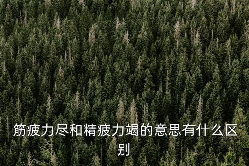  筋疲力盡和精疲力竭的意思有什么區(qū)別