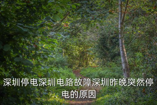 深圳停電深圳電路故障深圳昨晚突然停電的原因