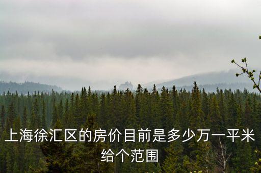 上海徐匯區(qū)的房價目前是多少萬一平米給個范圍