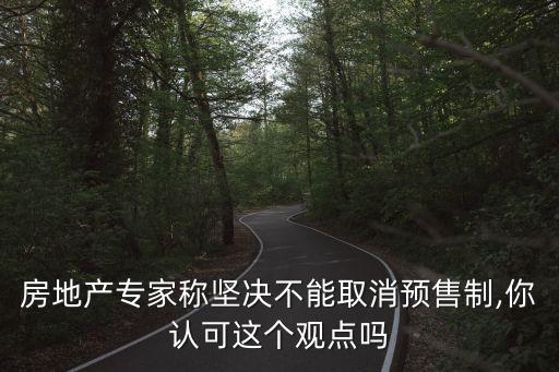 房地產專家稱堅決不能取消預售制,你認可這個觀點嗎