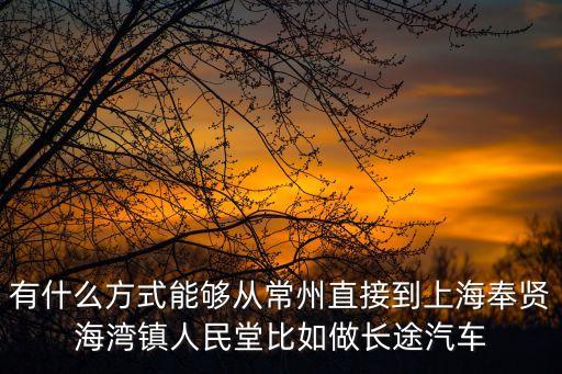 有什么方式能夠從常州直接到上海奉賢海灣鎮人民堂比如做長途汽車