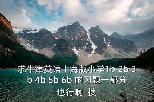 求牛津英語上海版小學1b 2b 3b 4b 5b 6b 的習題一部分也行啊  搜