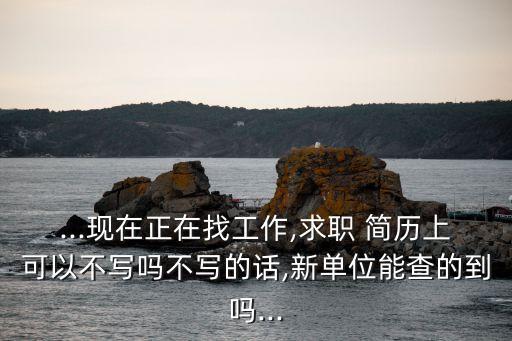 ...現在正在找工作,求職 簡歷上可以不寫嗎不寫的話,新單位能查的到嗎...