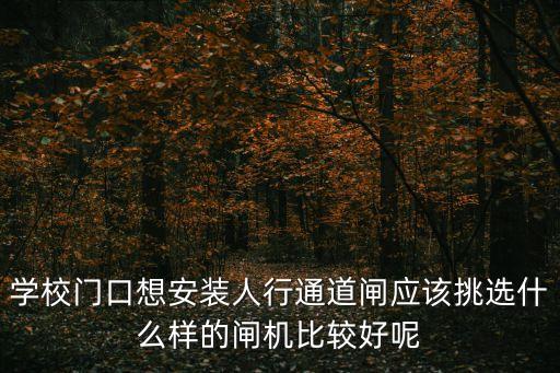 學校門口想安裝人行通道閘應該挑選什么樣的閘機比較好呢