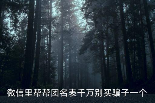 微信里幫幫團(tuán)名表千萬(wàn)別買(mǎi)騙子一個(gè)