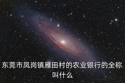 東莞市鳳崗鎮雁田村的農業銀行的全稱叫什么