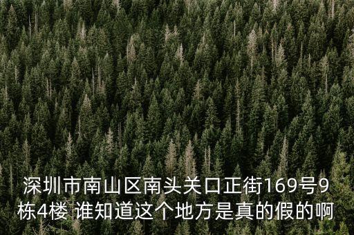 深圳市南山區南頭關口正街169號9棟4樓 誰知道這個地方是真的假的啊