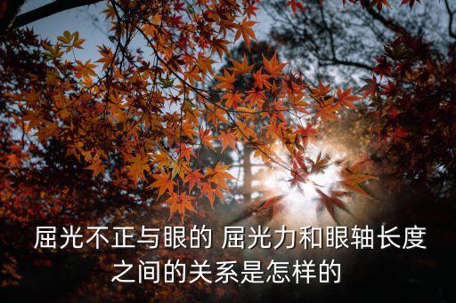  屈光不正與眼的 屈光力和眼軸長度之間的關系是怎樣的