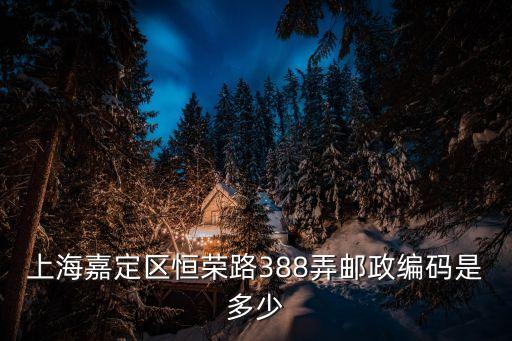 上海嘉定區(qū)恒榮路388弄郵政編碼是多少