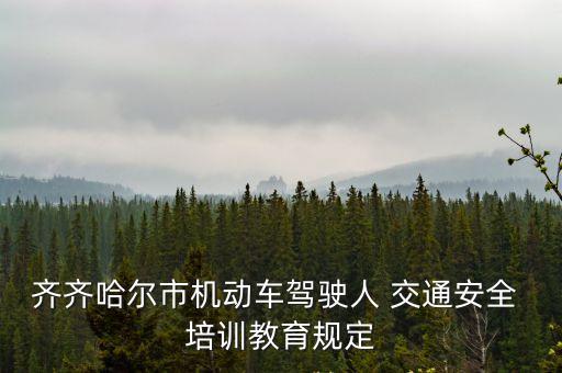 齊齊哈爾市機動車駕駛人 交通安全 培訓教育規定