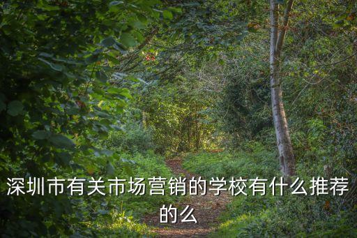 深圳市有關市場營銷的學校有什么推薦的么