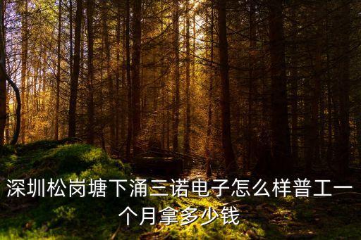 深圳松崗塘下涌三諾電子怎么樣普工一個月拿多少錢