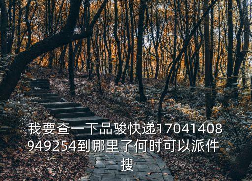 我要查一下品駿快遞17041408949254到哪里了何時(shí)可以派件  搜