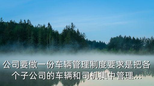 公司要做一份車輛管理制度要求是把各個子公司的車輛和司機集中管理...