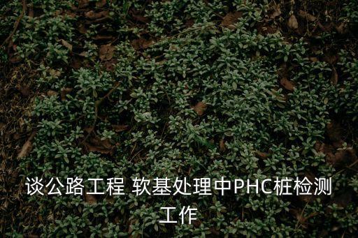 談公路工程 軟基處理中PHC樁檢測工作