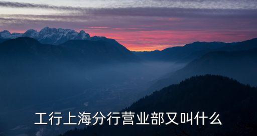 工行上海分行營業部又叫什么