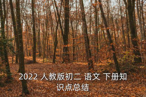 2022 人教版初二 語文 下冊知識點總結