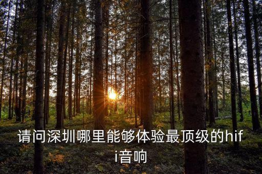 請問深圳哪里能夠體驗最頂級的hifi音響