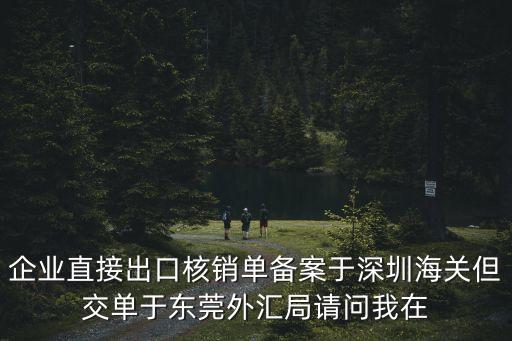企業直接出口核銷單備案于深圳海關但交單于東莞外匯局請問我在