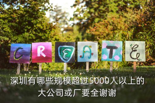 深圳有哪些規模超過5000人以上的大公司或廠要全謝謝