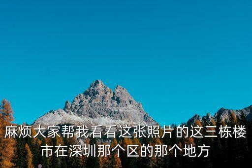 麻煩大家?guī)臀铱纯催@張照片的這三棟樓市在深圳那個區(qū)的那個地方