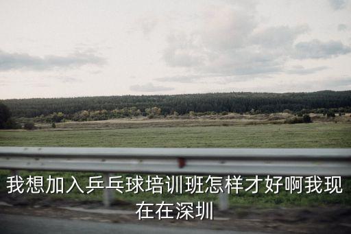 我想加入乒乓球培訓(xùn)班怎樣才好啊我現(xiàn)在在深圳