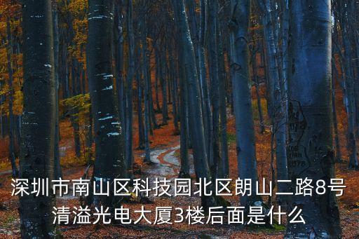 深圳市南山區(qū)科技園北區(qū)朗山二路8號清溢光電大廈3樓后面是什么
