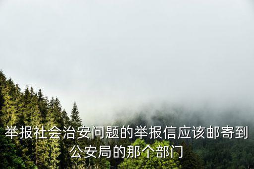 舉報(bào)社會(huì)治安問(wèn)題的舉報(bào)信應(yīng)該郵寄到公安局的那個(gè)部門