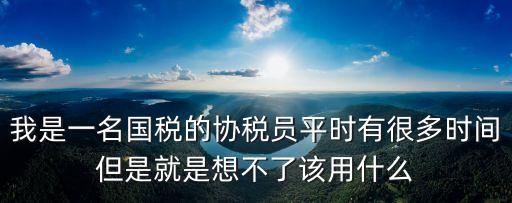 我是一名國稅的協稅員平時有很多時間但是就是想不了該用什么