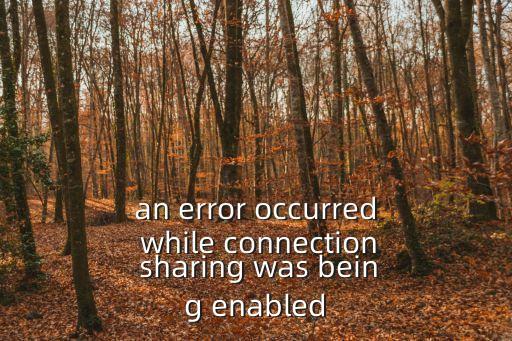 an error occurred while connection sharing was being enabled