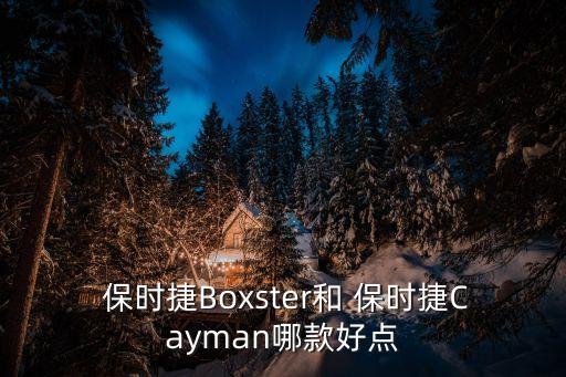  保時捷Boxster和 保時捷Cayman哪款好點