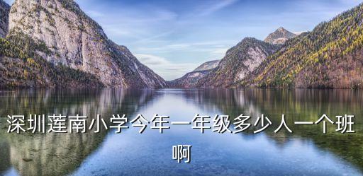 深圳蓮南小學今年一年級多少人一個班啊