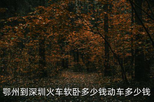 鄂州到深圳火車軟臥多少錢動(dòng)車多少錢