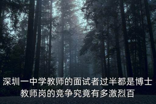 深圳公辦學校都招博士生了嗎，深圳某中學招聘時碩博扎堆的現象引發熱議教師行業為何如此受追捧