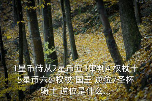 1星幣侍從2星幣五3審判4 權杖十5星幣六6 權杖 國王 逆位7圣杯騎士 逆位是什么...