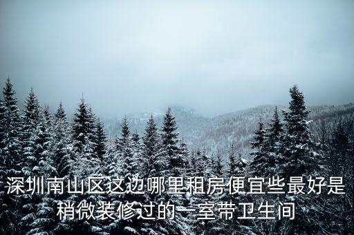 深圳紅樹灣南租房，深圳南山區這邊哪里租房便宜些最好是稍微裝修過的一室帶衛生間