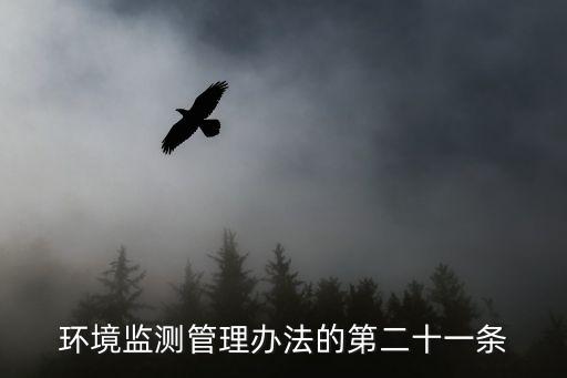 環境監測管理辦法的第二十一條