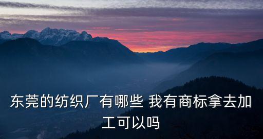 東莞市創偉紡織廠，東莞的紡織廠有哪些 我有商標拿去加工可以嗎