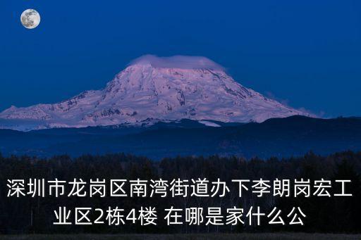 深圳市龍崗區南灣街道辦下李朗崗宏工業區2棟4樓 在哪是家什么公